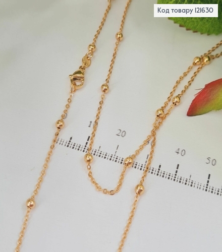 Цепочка Якорное витое плетение с шариками, длина 50см, Xuping 18К 121630 фото 1