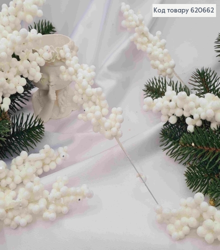 Декор Новогодний, "Веточка Мимозы", БЕЛОГО цвета, 20см 620662 фото 1