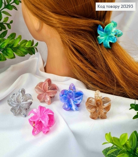 Краб пластик "Гавайский Цветок", 4см, Яркие цвета в ассортименте. 213293 фото 1