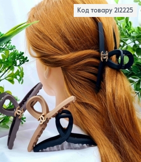 Краб пластик "ДУГА" с брошью Шанель, 11см, Цвета в ассортименте 212225 фото