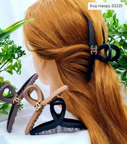 Краб пластик "ДУГА" с брошью Шанель, 11см, Цвета в ассортименте 212225 фото 1