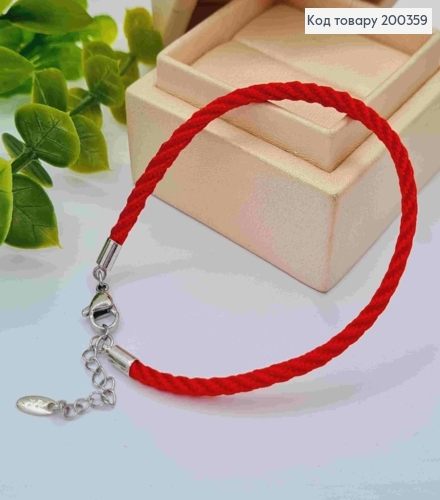 Браслет родованный Красная нить, длина 17+3см, Xuping 200359 фото 1