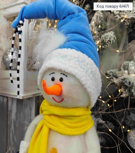 Сніговик в ЖОВТО-БЛАКИТНОМУ вбранні, 60см, ручна робота, Україна 614171 фото 1
