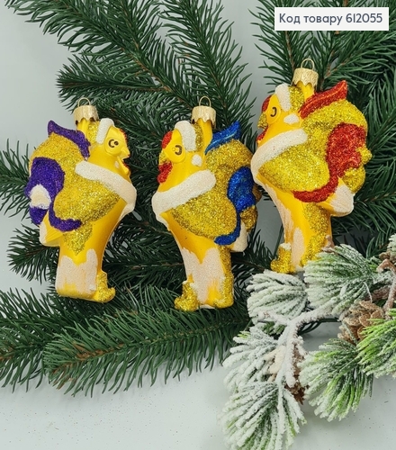 ¶Игрушка на елку Петушок в асс. 10 см 612055 фото 1