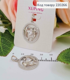 Кулон родований, Дерево в оправі з камінців, 2см, Xuping 220266 фото