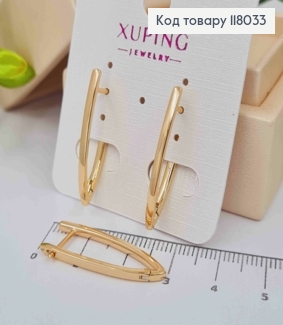 Серьги стрелы "Классические", 2,9см, английская застежка, Xuping 18K 118033 фото