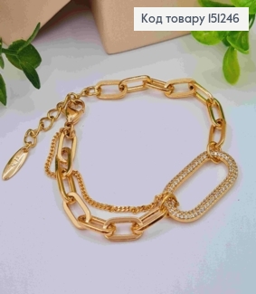 Браслет "Greatness" с Блестящими камешками, длина 17+3см, Xuping 18К 151246 фото