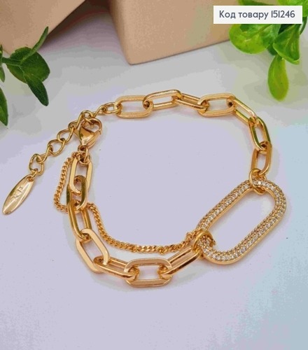 Браслет "Greatness" з Блискучими камінцями, довжина 17+3см, Xuping 18К 151246 фото 1