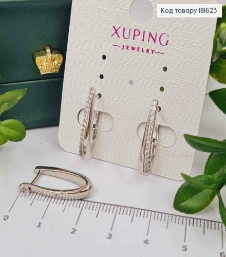 Серьги стрелы украшены Блестящими камнями, 2,1см, англ. застежка XUPING 181623 фото 1