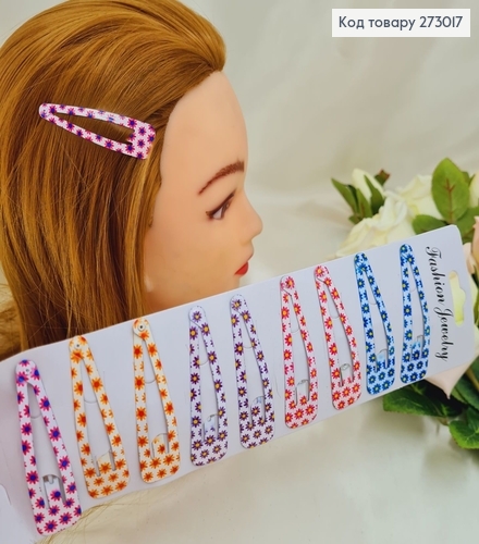 Заколка тик так детский цветной Цветочек в асс. 10 шт / уп. 273017 фото 1