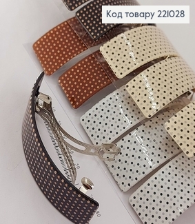 Заколка автомат пластик с горошком 10 см в ассорт. 221028 фото