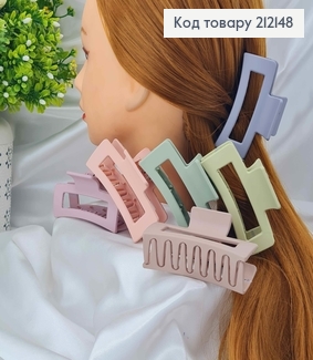 Краб пластик "Прямокутний " 8,5см, світлі тони в асотрименті 212148 фото