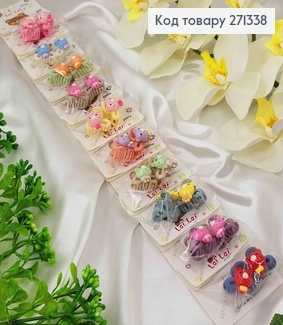 Набір дитячих крабиків, з милими кольоровими ведмедиками, 20шт/уп. 271338 фото