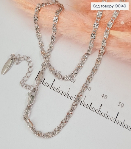 Цепочка 3мм длина 45 + 5 см родироване   Xuping  190140 фото 1