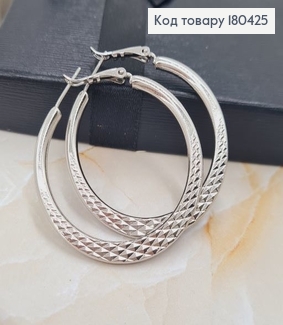 Серьги кольца 3,5 см родованное   Xuping 180425 фото