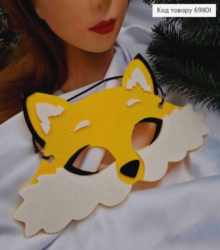 Новогодняя маска "ЛИСИЧКА", 25*14см на резинке, фетр 691101 фото 2