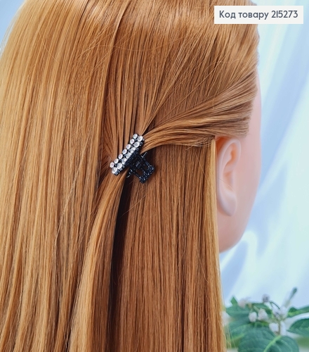 Краб металл 2см, черного цвета, два ряда камешков 215273 фото 2