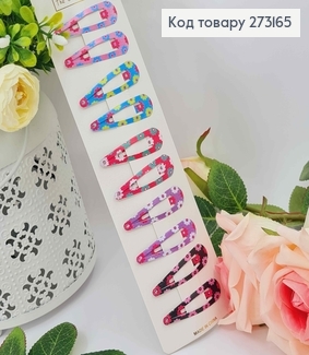 Заколки тік-так, 5см, З дрібними квіточками, 10шт/уп. 273165 фото