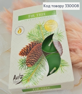 Аромасвічка таблетка BISPOL Ялинка  6 шт/4 годин, 15-273 330008 фото