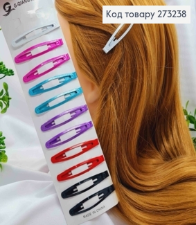 Заколки Тик-Да, Узкие, Яркого цвета, 6см, 12шт/уп 273238 фото