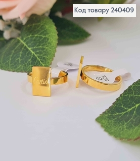 Кольцо золотого цвета, пластинка "Cartier", сталь Stainless Steel 270012 фото