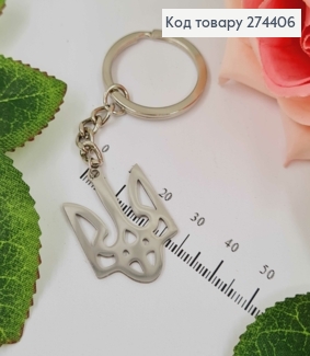 Брелок металл, подвеской с Гербом, серебряного цвета, 6см 274243 фото