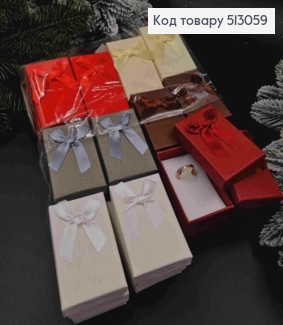 Коробка с бантиком однотонная 8х5х2см в асорт. 513059 фото