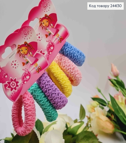 Набор объемных резинок 6см, Микрофибра в ярких цветах, 3шт/уп 244130 фото 1