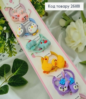 Набор Резинок детских с слониками и пингвинчиками 20шт.\уп 261181 фото