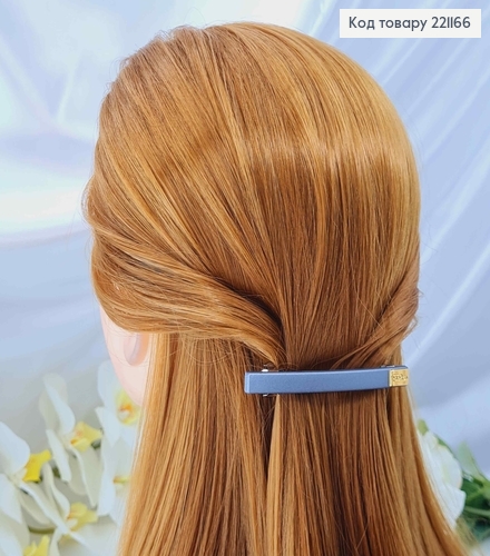 Заколка автомат (6см), Прямоугольная с золотой надписью 8,5*0,8см, цвета в ассортименте. 221166 фото 2