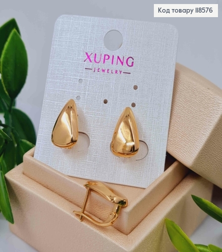 Сережки "Фігурний Трикутничок", 1,6см, англійська застібка, Xuping 18К 118576 фото 3