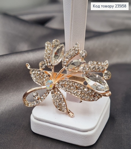 Брошка металл Цветочек 5,5*4 см. 235158 фото 2