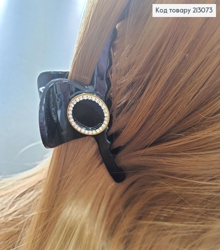 Краб черный глянцевый с брошью в камнях 213073 фото 1