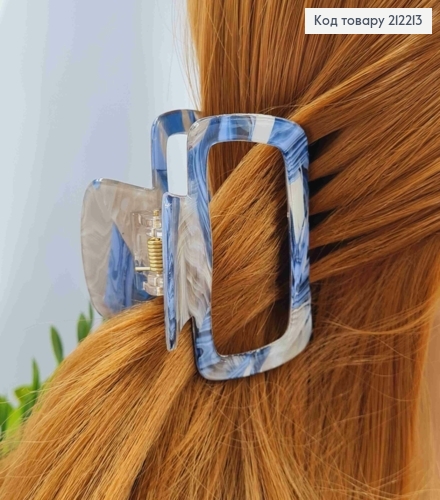 Краб пластик (акрил), прямоугольный с закругленными углами, 6,5см, серо-синего цвета. 212213 фото 1