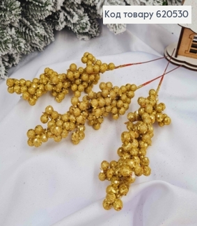 Декор Новогодний, веточка, "Мимоза" ЗОЛОТОГО цвета, 19см 620530 фото