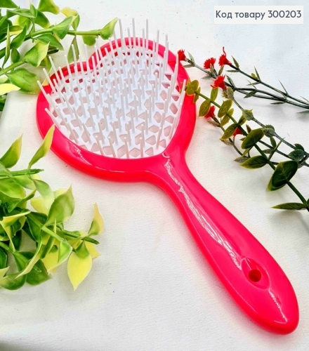 Щітка для волосся кольору ФУКСІЯ у вигляді "Серця", розміром 20см 300203 фото 1