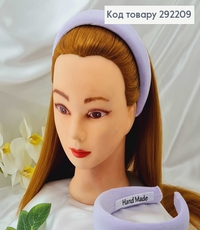 Обруч пластик, м'якенький велюр, ЛІЛОВИЙ, шир.4см.  292209 фото