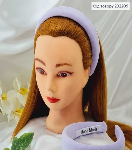 Обруч пластик, м'якенький велюр, ЛІЛОВИЙ, шир.4см.  292209 фото 1