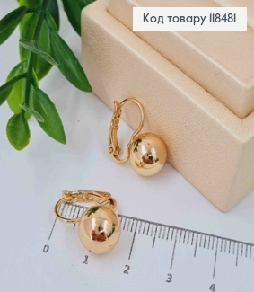 Серьги с шариком, диаметр 1см, XUPING 18K 118481 фото