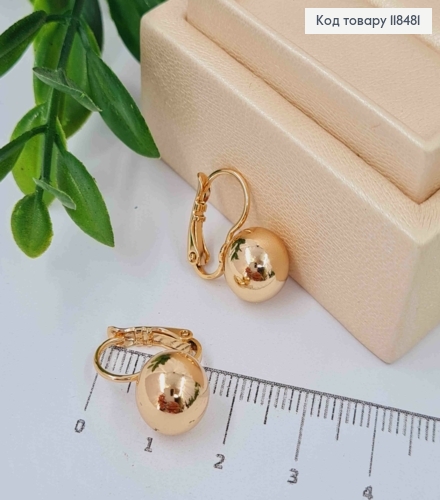 Серьги с шариком, диаметр 1см, XUPING 18K 118481 фото 1