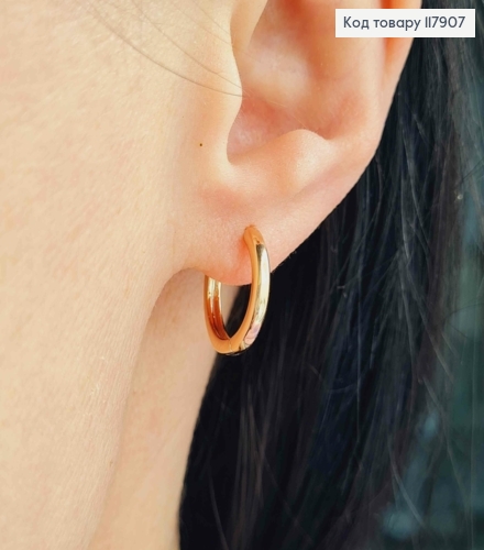 Серьги кольца тоненькие, диаметр 1,5см, Xuping 18К. 117907 фото 2
