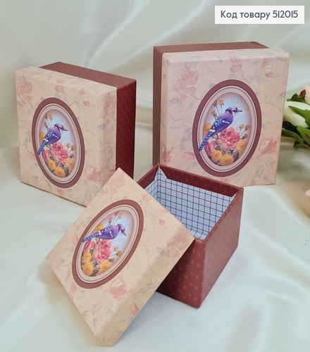 Набор коробок 3 шт(9*9*6 см, 11*11*7 см, 13*13*8 см) в асс. 512015 фото 2