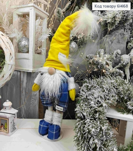 Гном "Скандинавський" в ЖОВТО-СИНЬОМУ вбранні, 54см, ручна робота, Україна 614168 фото 1