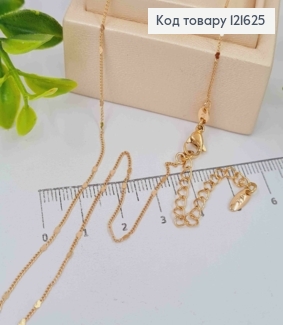 Цепочка Панцирное плетение с плоскими пластинками "СЕРДЦЕ", ширина 1мм, длина 45+5см, Xuping 18K 121625 фото