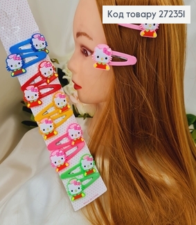 Заколка детская Тик-так Китти (12шт)в асор. 272351 фото