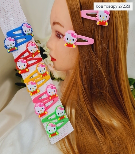 Заколка детская Тик-так Китти (12шт)в асор. 272351 фото 1