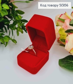 Коробка велюровая,Красная, прямоугольная, 5*6*4,5см 513156 фото