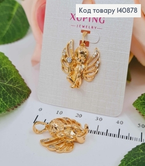 Кулон "Ангел з крилами" з камінцями, 2см, Xuping 18К 140878 фото