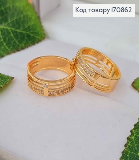 Кольцо "Дуглас", тройной с камнями, Xuping 18K 170862 фото