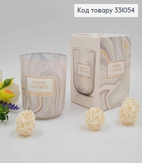 Аромасвічка стакан WHITE MARBLE (luxury), 150г/30годин горіння, Польща 331054 фото